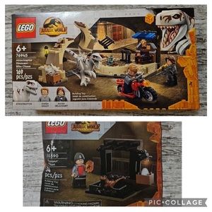 Lego Jurassic World Atrociraptor / Bike Chase 76945 & Dinosaur Market Set 30390